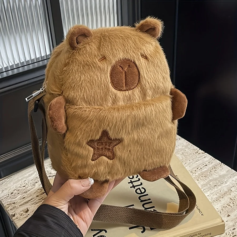 Очаровательная сумка через плечо Fuzzy Capybara, мягкая плюшевая повседневная сумка через плечо с регулируемым ремешком, повседневная сумка для женщин
Очаровательная сумка через плечо Fuzzy Capybara, мягкая плюшевая повседневная сумка через плечо с регулируемым ремешком, повседневная сумка для женщин