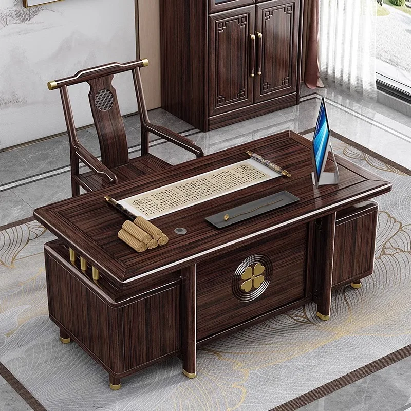 New Chinese solid wood desk purple gold sandalwood study furniture Chinese calligraphy table painting table computer table
New Chinese solid wood desk purple gold sandalwood study furniture Chinese calligraphy table painting table computer table
