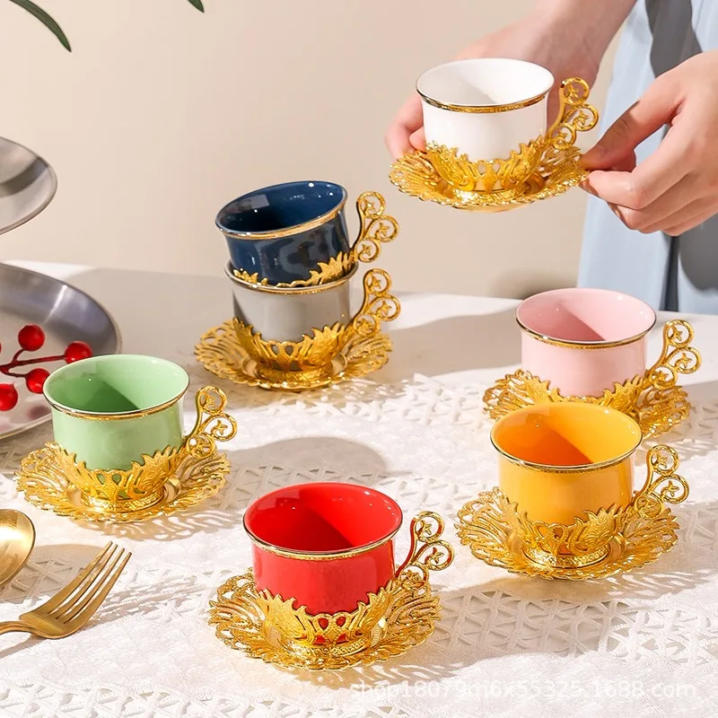 Turkish Ceramic Tea Cup Saucer Set 6 Piece High End Middle East Gift Box Coffee Cup For Home Living Room Hospitality Premium
Turkish Ceramic Tea Cup Saucer Set 6 Piece High End Middle East Gift Box Coffee Cup For Home Living Room Hospitality Premium