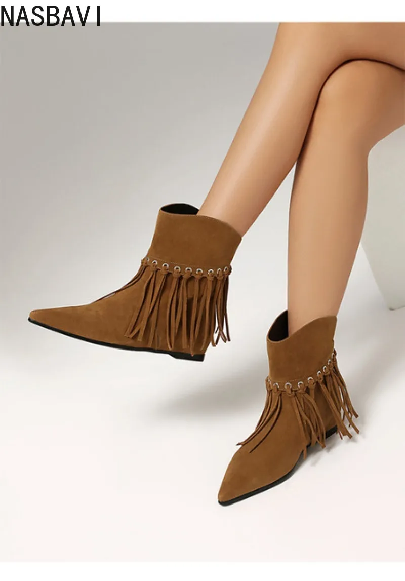 High Heel Short Boots Tassel Pointed Toe Booties PU Insole Micro Fiber Boot Tube Rubber Boot Face Fine Heel Over Knee Boots
High Heel Short Boots Tassel Pointed Toe Booties PU Insole Micro Fiber Boot Tube Rubber Boot Face Fine Heel Over Knee Boots