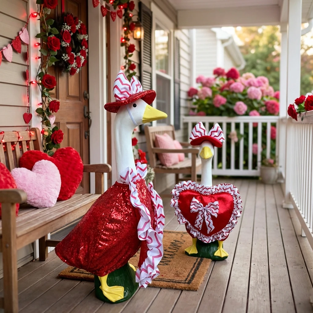 Valentine's Day Goose Outfit Velvet Heart Holiday Costume for 23” Cement Goose Valentine's Day Patio Yard Lawn
Valentine's Day Goose Outfit Velvet Heart Holiday Costume for 23” Cement Goose Valentine's Day Patio Yard Lawn