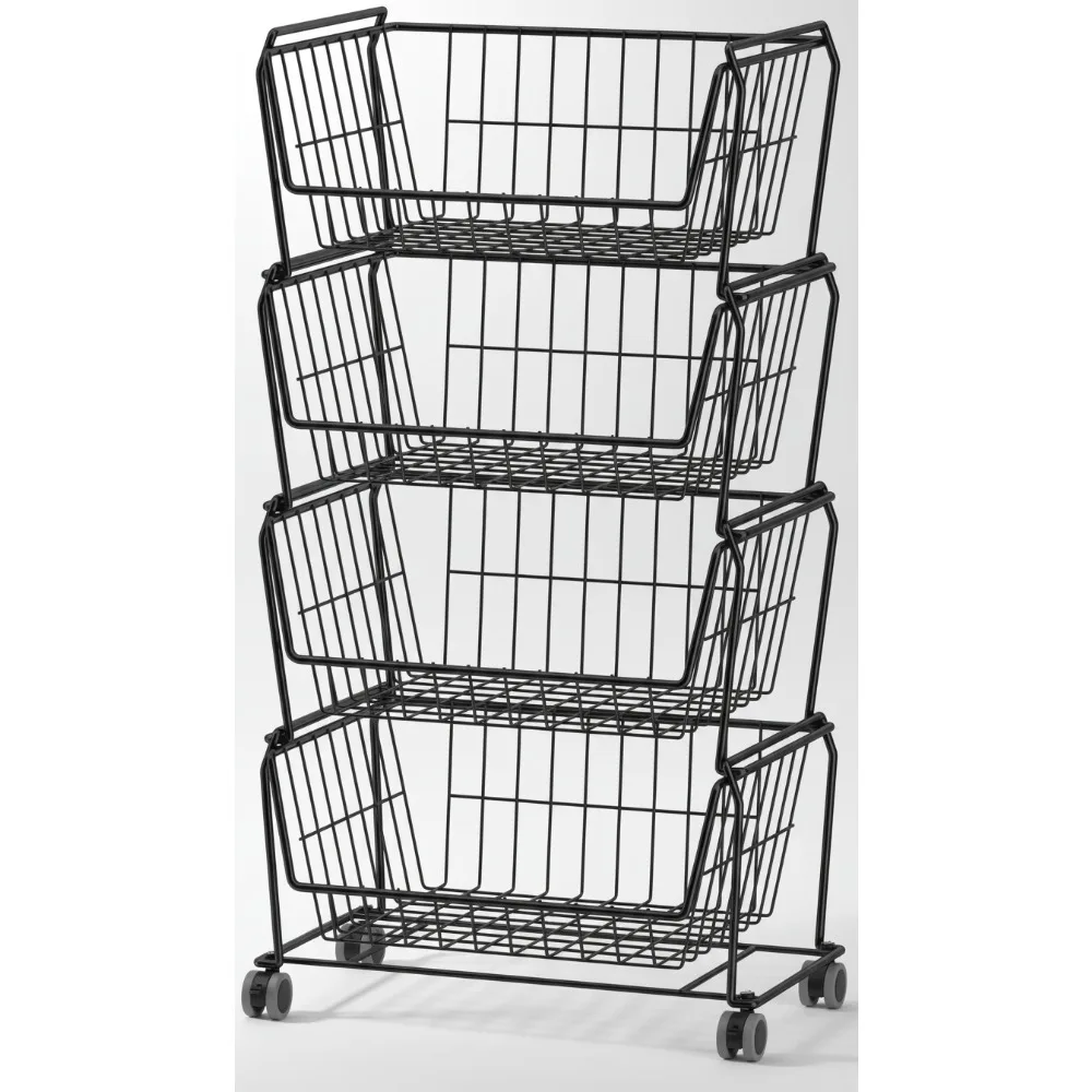 4-уровневая штабелируемая металлическая тележка для хранения с колесами, кухонная корзина для овощей, органайзер для домашнего офиса, гостиной
4-уровневая штабелируемая металлическая тележка для хранения с колесами, кухонная корзина для овощей, органайзер для домашнего офиса, гостиной