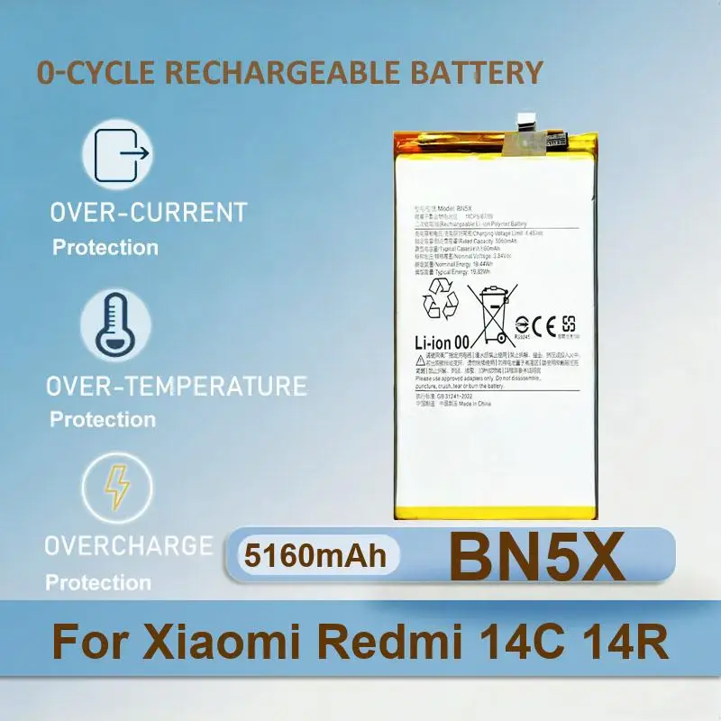 Battery For Xiaomi Redmi 14C 14R 12 5G POCO M6 Pro Note 10 10Pro 5 12T 13 5G/Poco X6 Mi Mi10 F4 5G/For K40S 10S M2 Pro/For 9A
Battery For Xiaomi Redmi 14C 14R 12 5G POCO M6 Pro Note 10 10Pro 5 12T 13 5G/Poco X6 Mi Mi10 F4 5G/For K40S 10S M2 Pro/For 9A