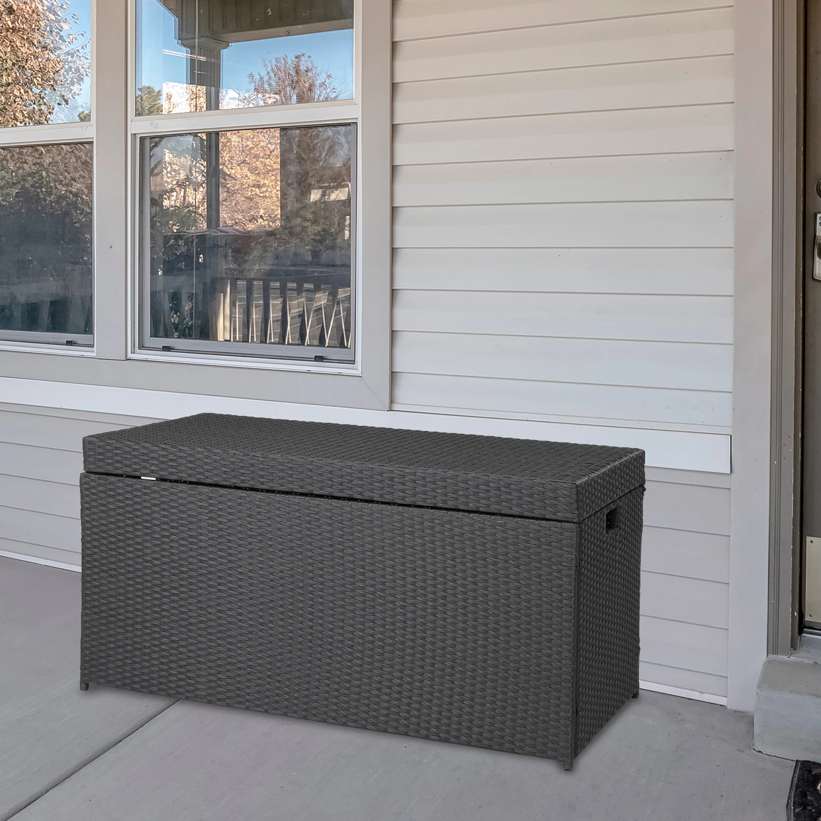 Rattan storage cabinet Storage cabinet stool 132Gallon large capacity braided black four lines with pressure rod
Rattan storage cabinet Storage cabinet stool 132Gallon large capacity braided black four lines with pressure rod