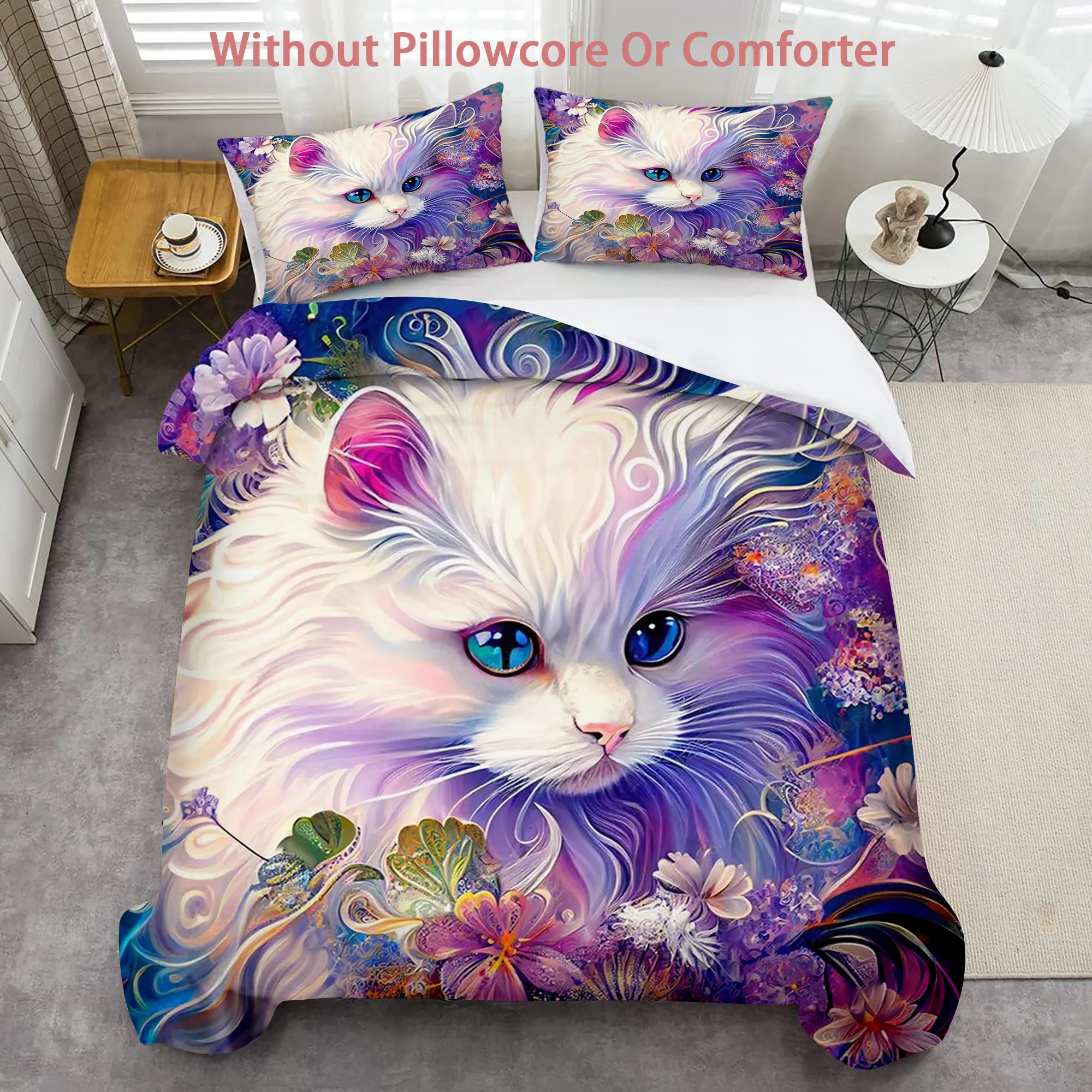 Cute cat pattern 3D printed down duvet cover, animal themed duvet cover, soft and comfortable bedding set
Cute cat pattern 3D printed down duvet cover, animal themed duvet cover, soft and comfortable bedding set