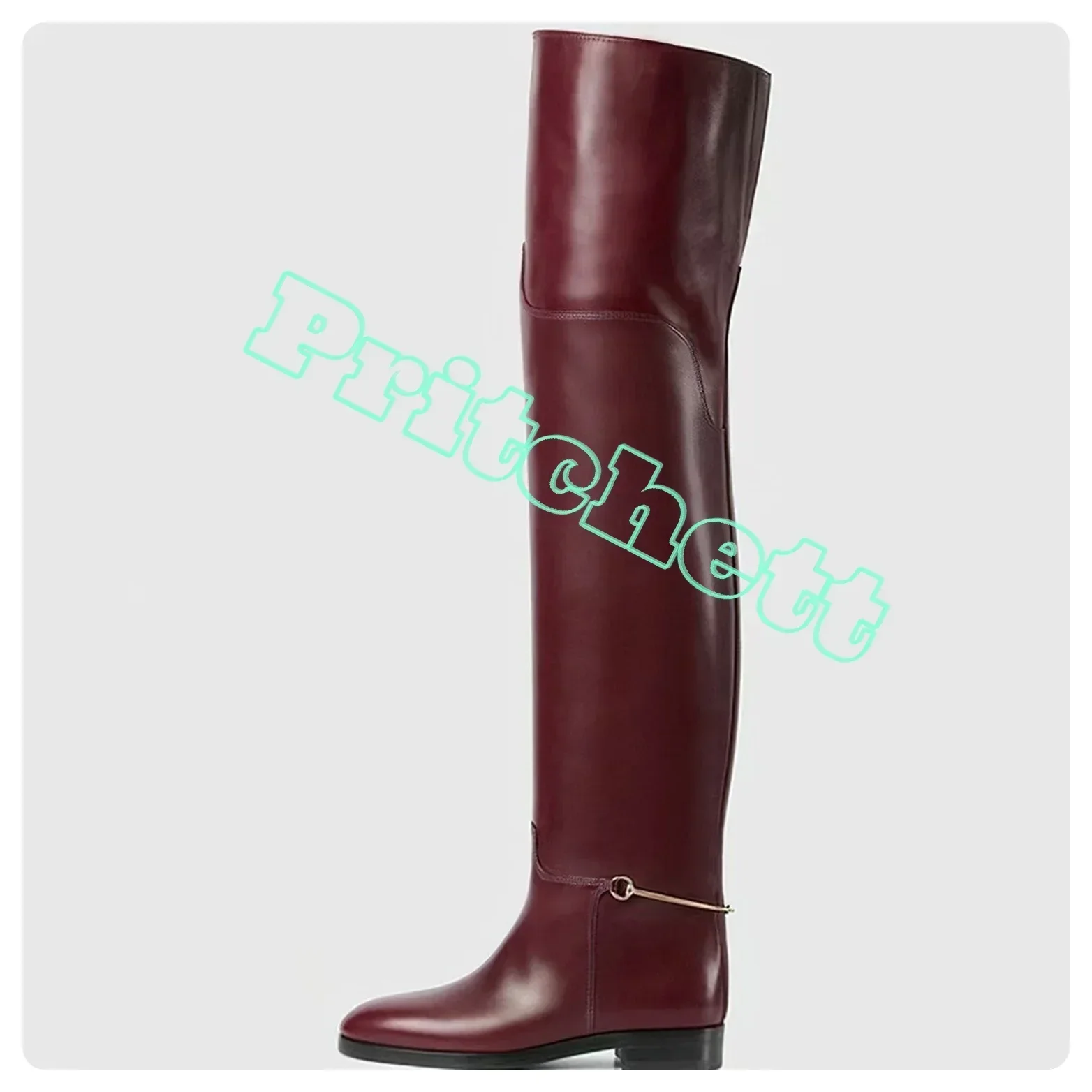 Кожаные сапоги выше колена с пряжкой, однотонные туфли без шнуровки на плоской подошве с круглым носком, роскошные осенне-зимние подиумные туфли без шнуровки, хит продаж 2023 г. 
Кожаные сапоги выше колена с пряжкой, однотонные туфли без шнуровки на плоской подошве с круглым носком, роскошные осенне-зимние подиумные туфли без шнуровки, хит продаж 2023 г.