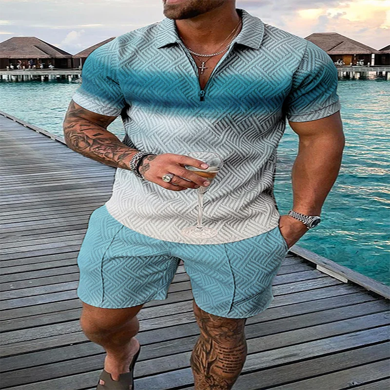 Spring and Summer Men's Suit Polyester Jacquard Craft Casual Fashion Design and Colour Polo Shirt Zipper Two Piece Set
Spring and Summer Men's Suit Polyester Jacquard Craft Casual Fashion Design and Colour Polo Shirt Zipper Two Piece Set