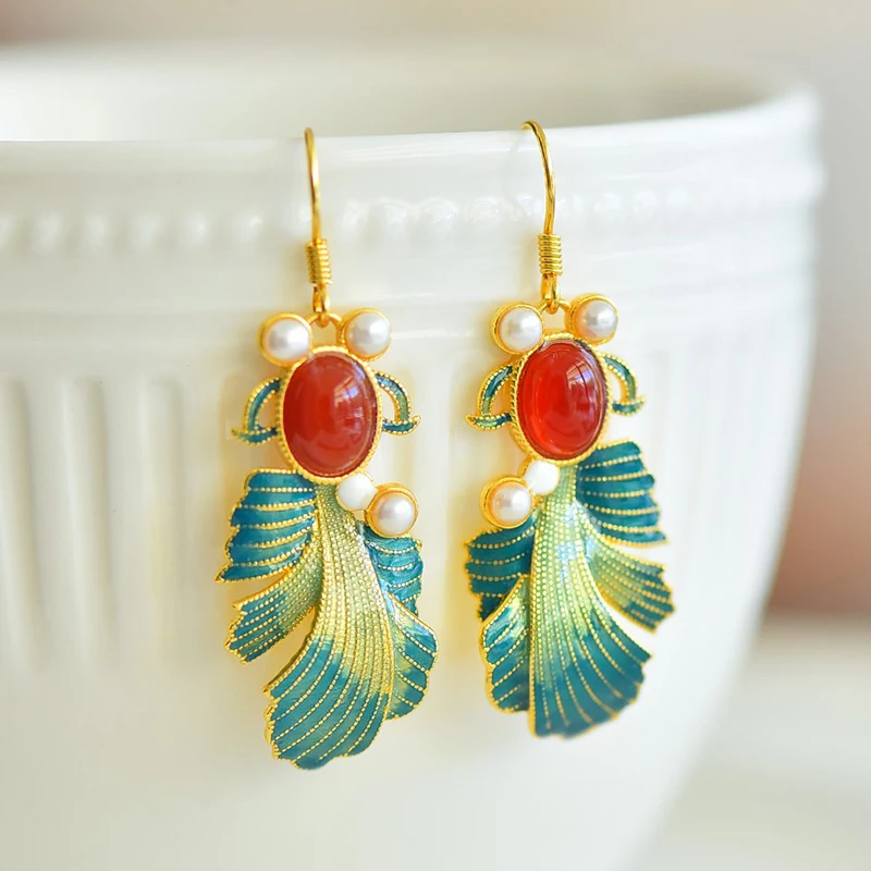 Серьги Koi из натурального красного агата, стерлинговое серебро S925, цвет эмали, новые серьги из натурального драгоценного камня в китайском стиле
Серьги Koi из натурального красного агата, стерлинговое серебро S925, цвет эмали, новые серьги из натурального драгоценного камня в китайском стиле