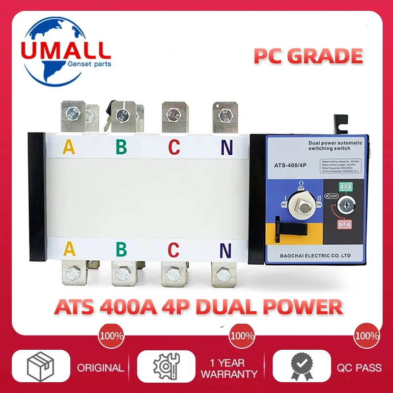 400A 630A ATS Automatic Transfer Switch Dual Power Change over Generator Switch
400A 630A ATS Automatic Transfer Switch Dual Power Change over Generator Switch