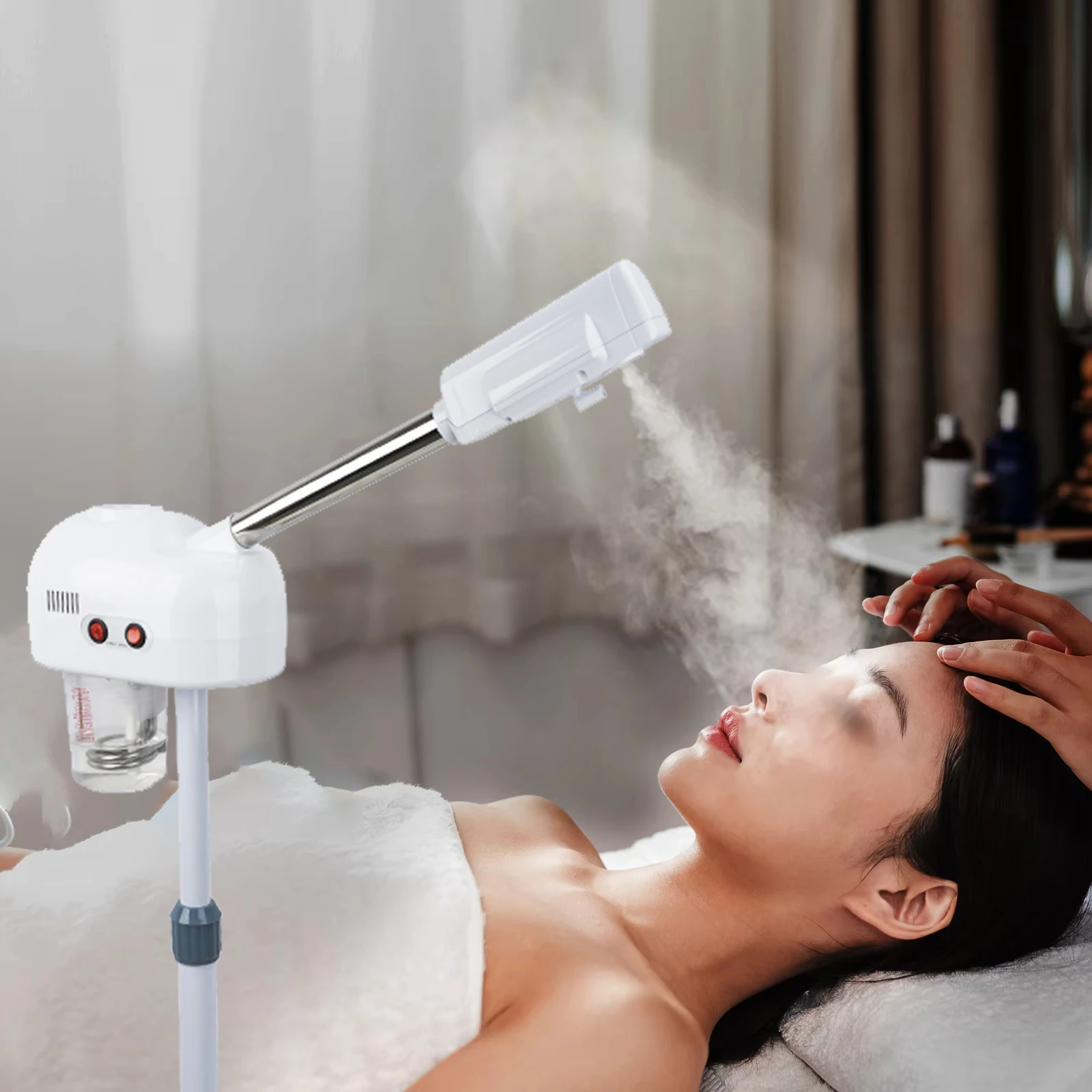Facial Steamer Ozone Face Warm Mist Humidifier SPA steamer Height Adjustable 360° Rotatable Salon/Household Face Sauna Steamer
Facial Steamer Ozone Face Warm Mist Humidifier SPA steamer Height Adjustable 360° Rotatable Salon/Household Face Sauna Steamer