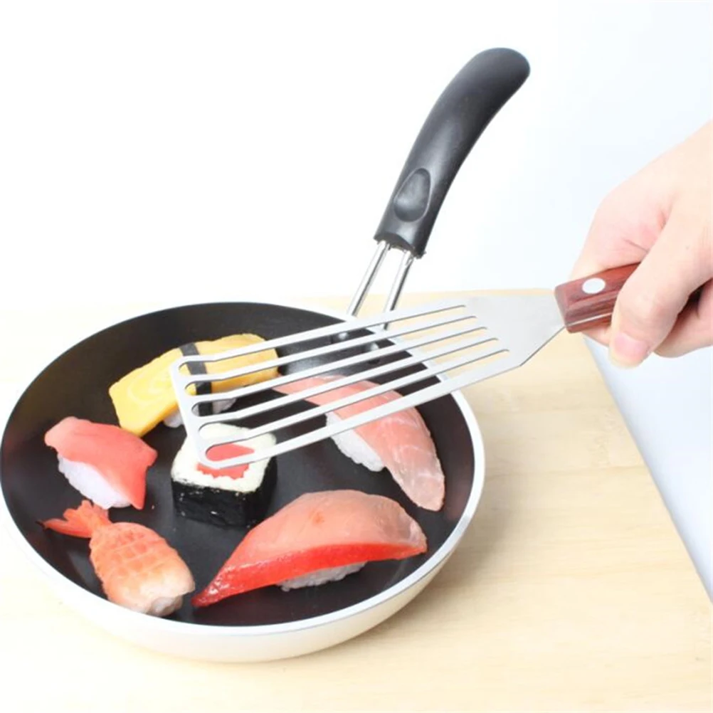 Stainless Steel Steak Slotted Turner Large Size Wooden Handle Frying Shovel Kitchen Spatula for Eggs Omelets Burgers Pancakes
Stainless Steel Steak Slotted Turner Large Size Wooden Handle Frying Shovel Kitchen Spatula for Eggs Omelets Burgers Pancakes