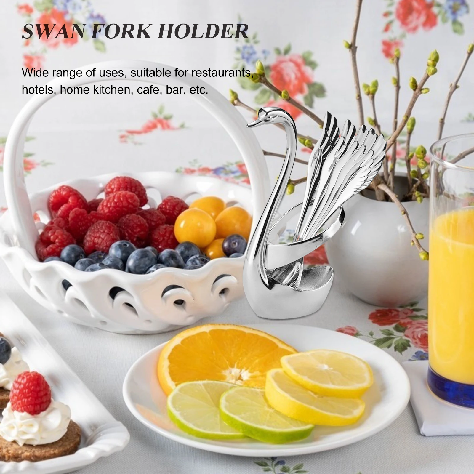 1 Set Elegant Swan Cutlery Holder With 6 Fruit Forks Premium Stainless Steel Tableware Set
1 Set Elegant Swan Cutlery Holder With 6 Fruit Forks Premium Stainless Steel Tableware Set