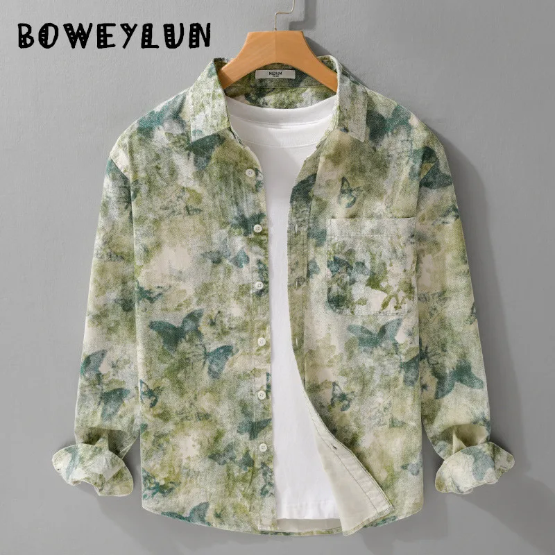 BOWEYLUN Spring and Autumn Men's Butterfly Print Long-Sleeved Shirt Comfortable Breathable Casual Blouse For Men
BOWEYLUN Spring and Autumn Men's Butterfly Print Long-Sleeved Shirt Comfortable Breathable Casual Blouse For Men