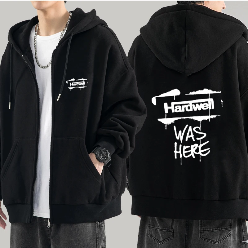 Hardwell Was Here printed Zipper hoodie Men women Long sleeve Fleece pullover Autumn Winter harajuku fashion street Sweatshirt 
Hardwell Was Here printed Zipper hoodie Men women Long sleeve Fleece pullover Autumn Winter harajuku fashion street Sweatshirt