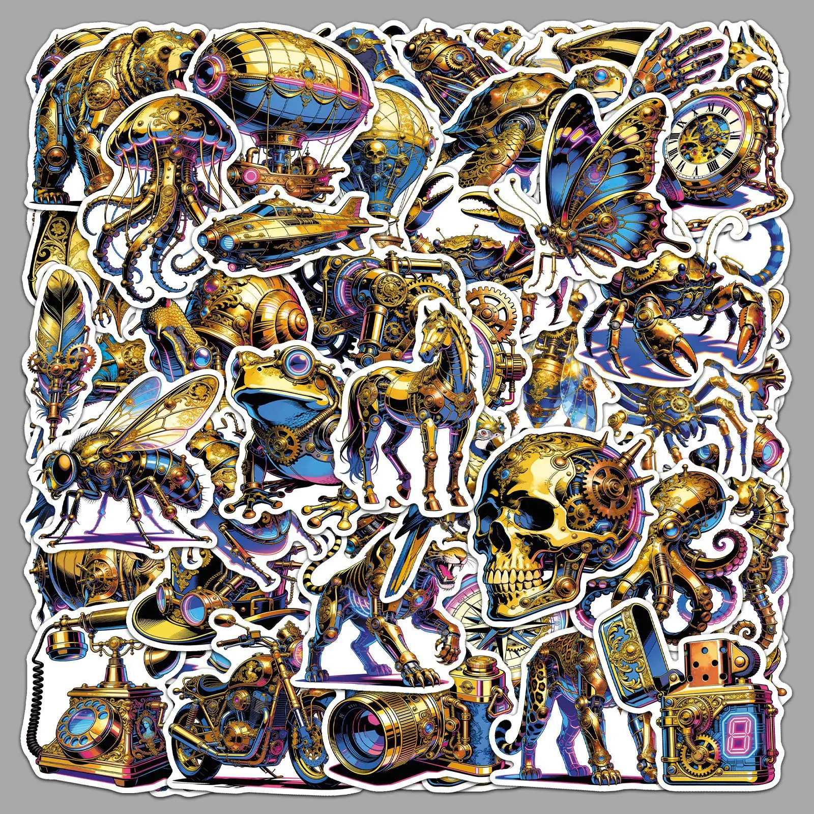 50PCS Steampunk Sticker Mechanical Wind Animal Cool Retro Waterproof Decorative Flat Helmet Thermos Cup Sticker
50PCS Steampunk Sticker Mechanical Wind Animal Cool Retro Waterproof Decorative Flat Helmet Thermos Cup Sticker