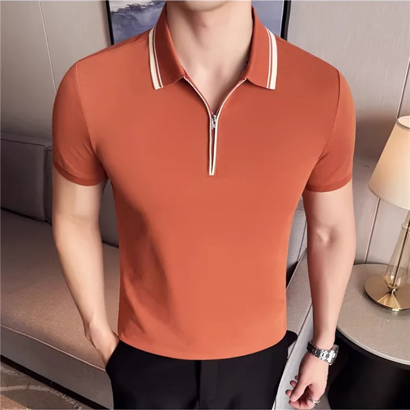 High-Quality Men's Half-Zip Polo Shirt Wrinkle-Resistant Short Sleeve Casual Business Top Fashion Breathable Cotton T-shirt Top
High-Quality Men's Half-Zip Polo Shirt Wrinkle-Resistant Short Sleeve Casual Business Top Fashion Breathable Cotton T-shirt Top