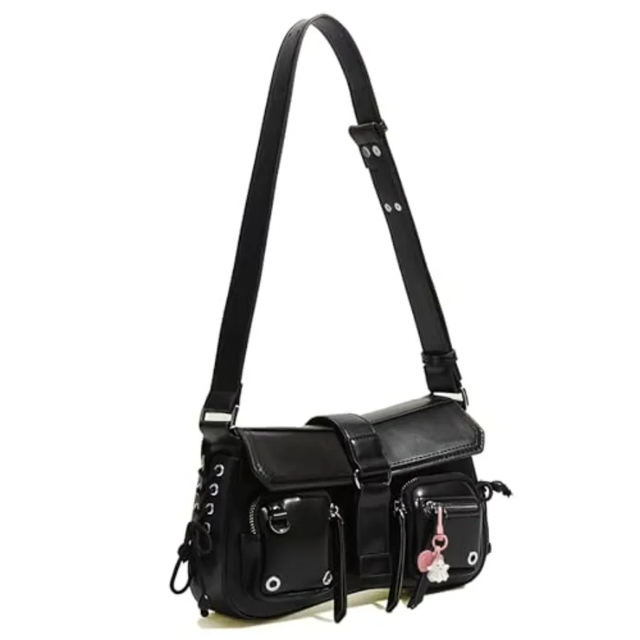 Small Shoulder Bag for Women, Black Y2K Shoulder Handbag with a Cute Halloween Pendant for Women Clutch Classic Retro Satchel B
Small Shoulder Bag for Women, Black Y2K Shoulder Handbag with a Cute Halloween Pendant for Women Clutch Classic Retro Satchel B
