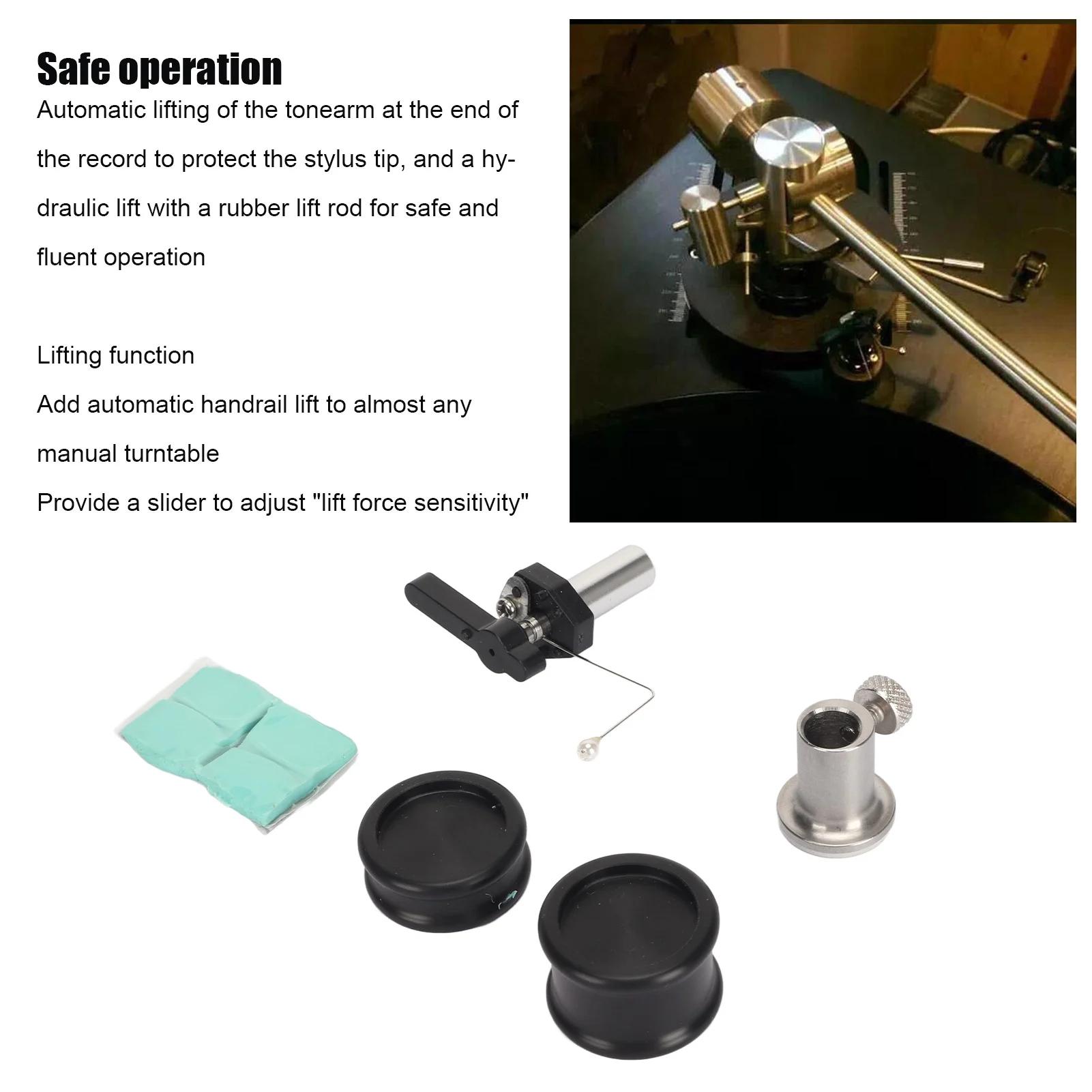 Автоматический подъемник для тонарма Tonearm Safety Raiser: высококачественный, простой в установке, бесшумный подъемник для виниловых проигрывателей
Автоматический подъемник для тонарма Tonearm Safety Raiser: высококачественный, простой в установке, бесшумный подъемник для виниловых проигрывателей