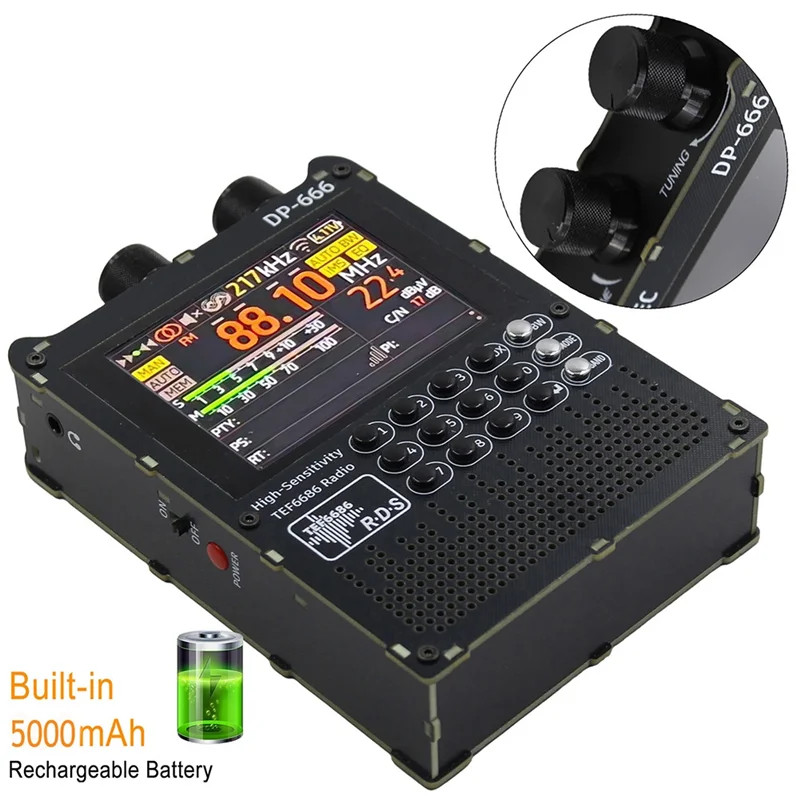 -ABHW DP-666 TEF6686 Радио 2,8-дюймовый IPS сенсорный экран Высокочувствительный приемник Полнодиапазонное FM LW MW SW радио с антенной
-ABHW DP-666 TEF6686 Радио 2,8-дюймовый IPS сенсорный экран Высокочувствительный приемник Полнодиапазонное FM LW MW SW радио с антенной