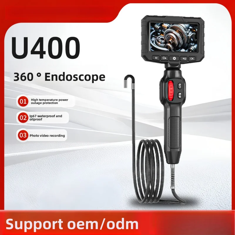 U400 4.3-inch screen 360° rotating endoscope HD lens pipeline auto repair detection handheld portable endoscope 
U400 4.3-inch screen 360° rotating endoscope HD lens pipeline auto repair detection handheld portable endoscope