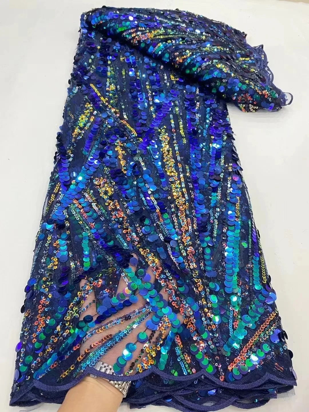 Blue French Net Lace Fabric 2024 High Quality African Mesh Lace Fabric With Sequins Embroidery Fabric For Wedding Dresses 5Yards
Blue French Net Lace Fabric 2024 High Quality African Mesh Lace Fabric With Sequins Embroidery Fabric For Wedding Dresses 5Yards