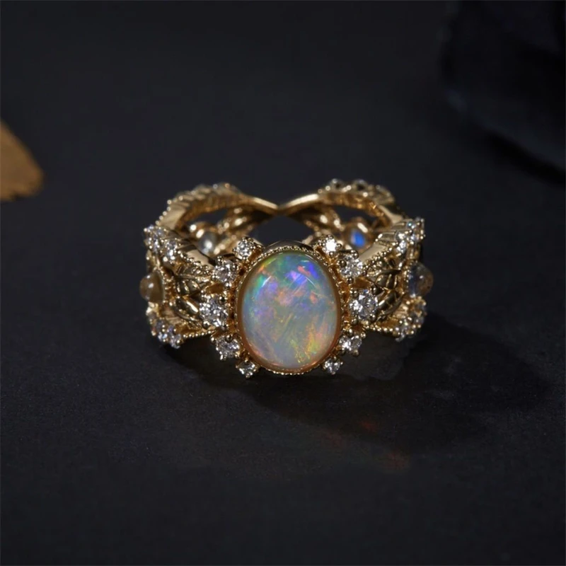 Luxury Crystal Opal Adjustable Ring Women Fashion Exquisite Stainless Steel Ring Original Jewelry Accessories Anniversary Gift
Luxury Crystal Opal Adjustable Ring Women Fashion Exquisite Stainless Steel Ring Original Jewelry Accessories Anniversary Gift