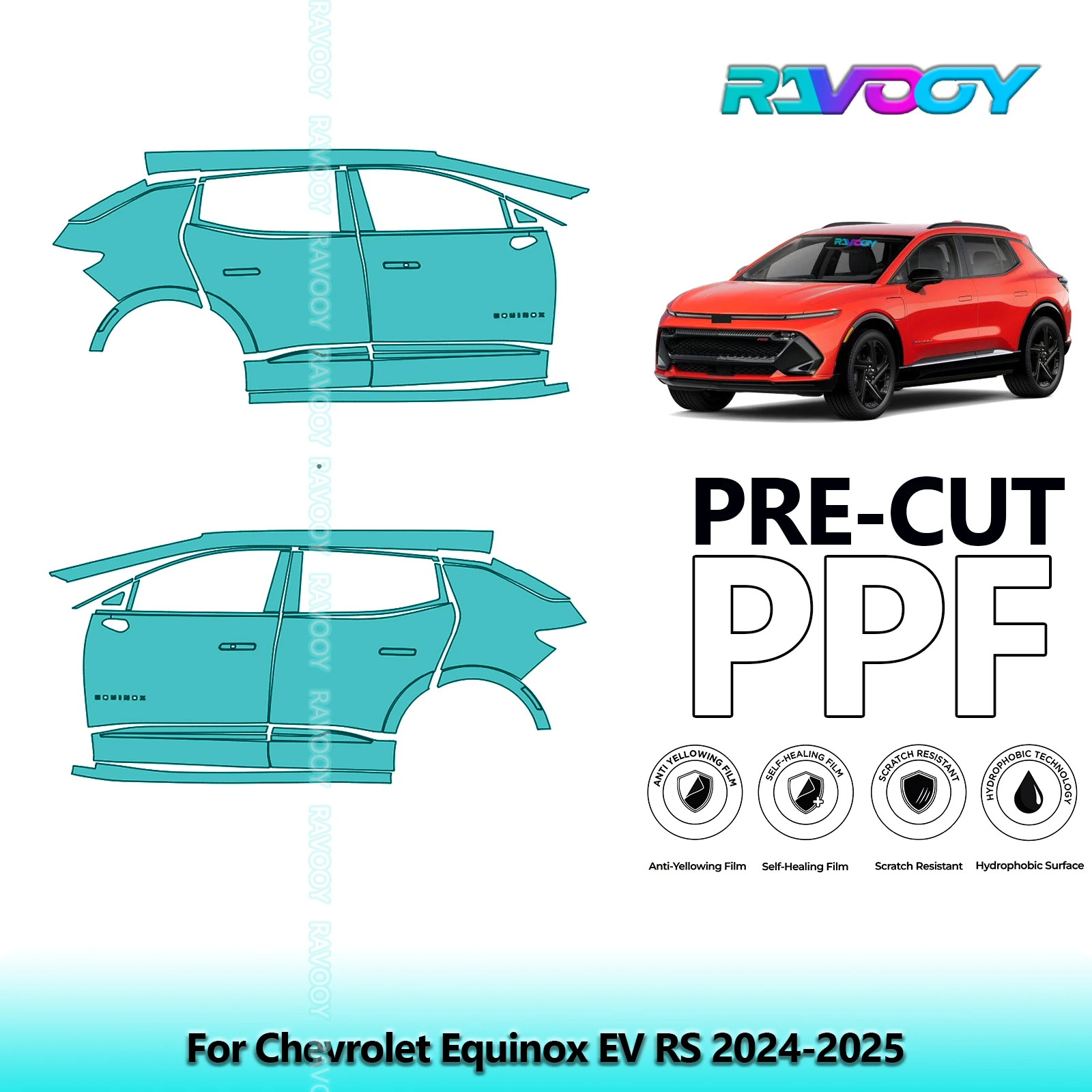 For Chevrolet Equinox EV RS 2024-2025 8.5mil Clear Matte Pre-Cut PPF Door & A/B Pillar Kit TPU Paint Protection Film Set
For Chevrolet Equinox EV RS 2024-2025 8.5mil Clear Matte Pre-Cut PPF Door & A/B Pillar Kit TPU Paint Protection Film Set