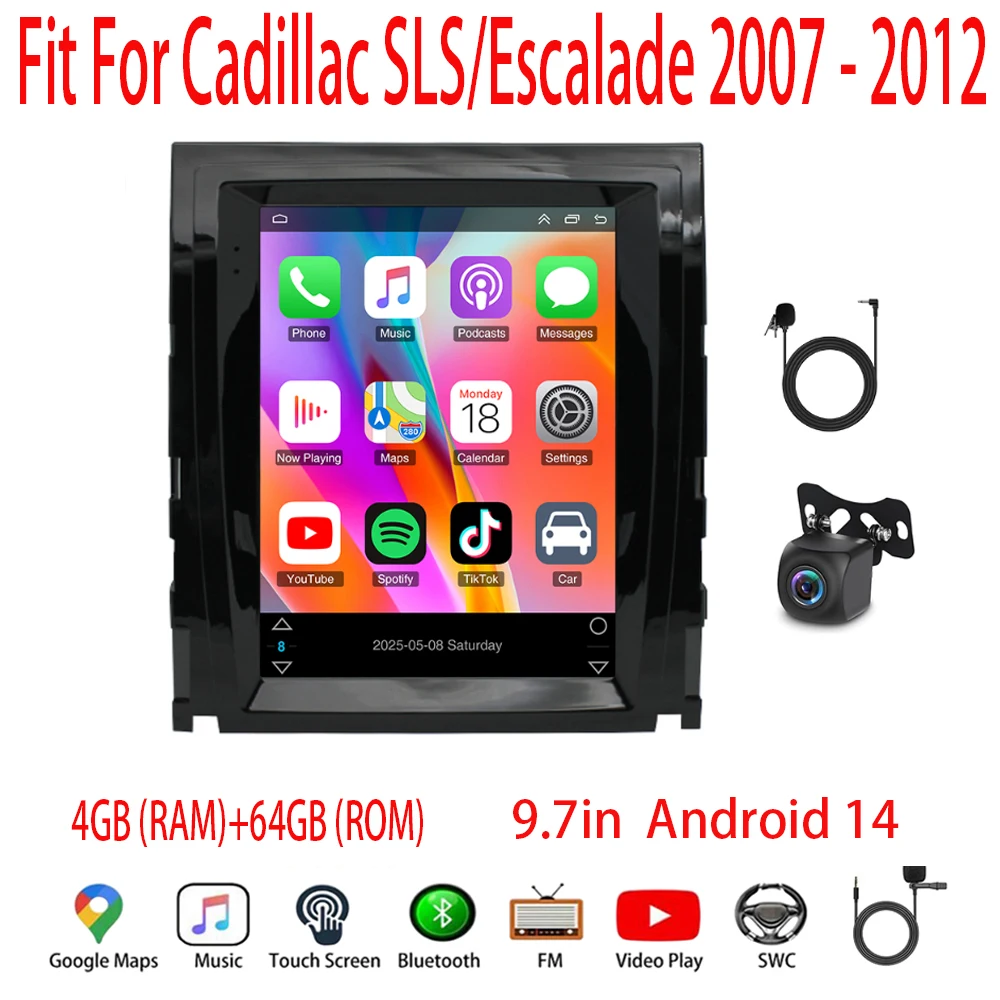 Car Radio Stereo GPS Navigation For Cadillac SLS/Escalade 2007 - 2012 Android 14 Player GPS WiFi fit for Car-play/Android Auto
Car Radio Stereo GPS Navigation For Cadillac SLS/Escalade 2007 - 2012 Android 14 Player GPS WiFi fit for Car-play/Android Auto