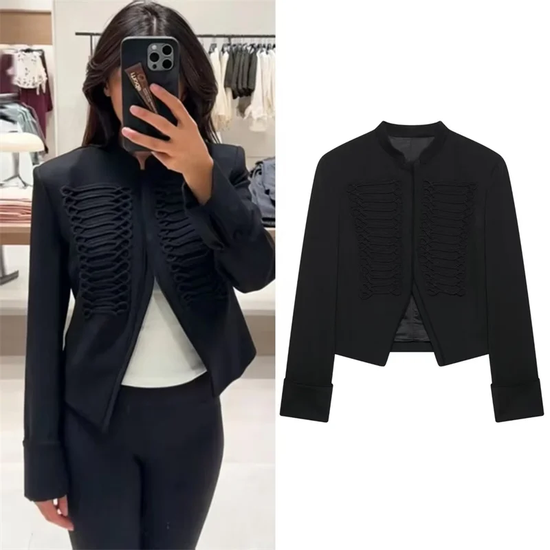 Summer 2026 New Women's Dress Black Long-Sleeve with Button Decoration Napoleon Knight Style Blazer Personalized Fashion
Summer 2026 New Women's Dress Black Long-Sleeve with Button Decoration Napoleon Knight Style Blazer Personalized Fashion