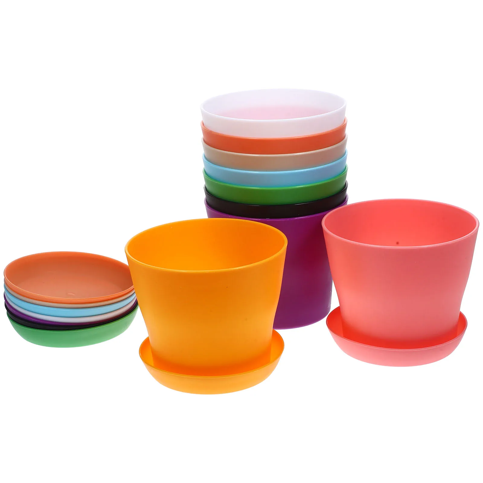 9 Pcs Mini Round Drainage Flower Pot Set with Saucer 9 Colors Plastic Plant Pots for Indoor Garden Balcony Home Office Breathing
9 Pcs Mini Round Drainage Flower Pot Set with Saucer 9 Colors Plastic Plant Pots for Indoor Garden Balcony Home Office Breathing
