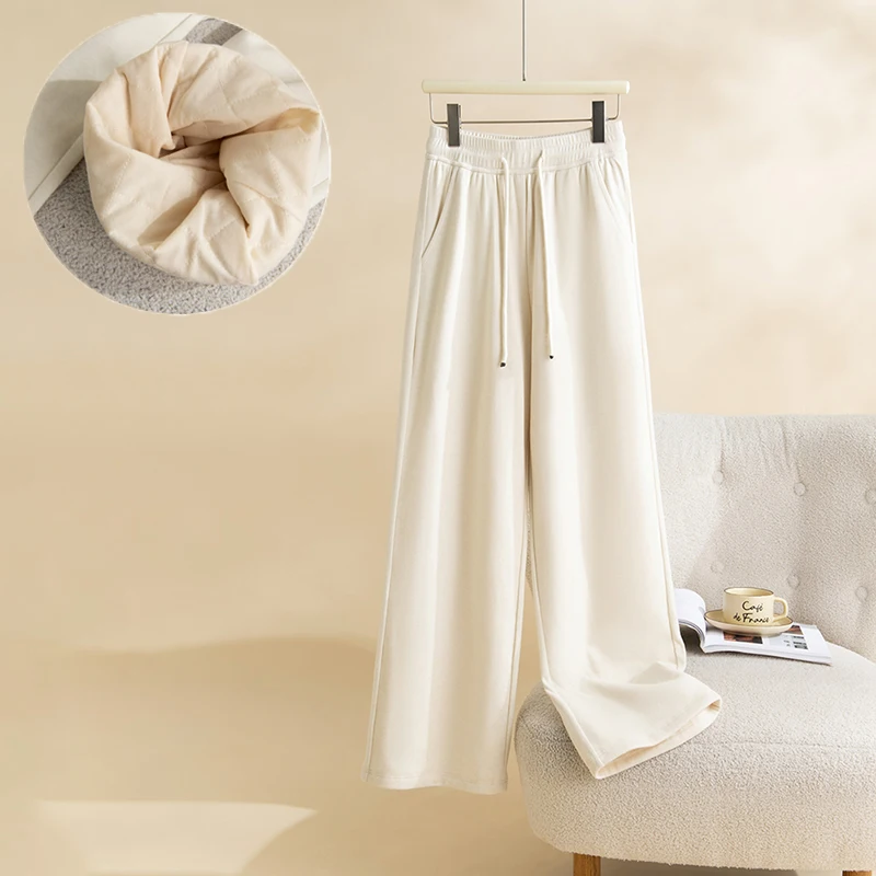 High Waist Wide Leg Pants Thiened Winter Casual Wool Blend 00% Comfortable Drapey Trousers for Women Ele Simple Match
High Waist Wide Leg Pants Thiened Winter Casual Wool Blend 00% Comfortable Drapey Trousers for Women Ele Simple Match