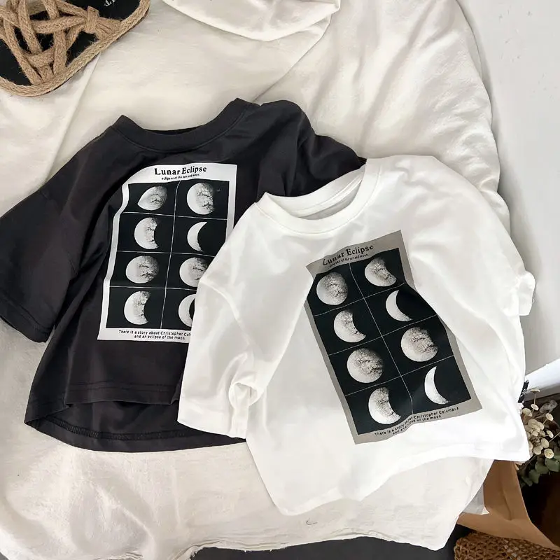 Summer New Korean Baby Boys and Girls Children's Pure Cotton Short Sleeved T-shirt Stylish Versatile Top Trendy Brand Top Thin
Summer New Korean Baby Boys and Girls Children's Pure Cotton Short Sleeved T-shirt Stylish Versatile Top Trendy Brand Top Thin
