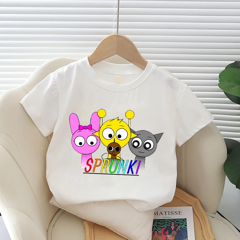Sprunki T-shirt Cute Cartoon Boys Girls Clothes Fashion Hip Hop Short Sleeve Summer Tops Casual Tees Kawaii Birthday Gift Outfit
Sprunki T-shirt Cute Cartoon Boys Girls Clothes Fashion Hip Hop Short Sleeve Summer Tops Casual Tees Kawaii Birthday Gift Outfit
