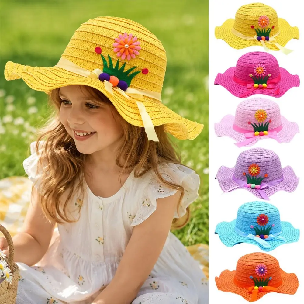 Sweet Handmade Straw Hat Wide Brim Flower Decoration Beach Hat 3-7Year Bucket Hat Travel
Sweet Handmade Straw Hat Wide Brim Flower Decoration Beach Hat 3-7Year Bucket Hat Travel