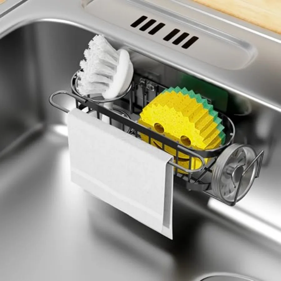 Kitchen Sink Caddy Sponge Holder in The Sink, Stainless Steel Kitchen Sink Organizer, Brush Holder, Dish Cloth Hanger, Sink Sto
Kitchen Sink Caddy Sponge Holder in The Sink, Stainless Steel Kitchen Sink Organizer, Brush Holder, Dish Cloth Hanger, Sink Sto