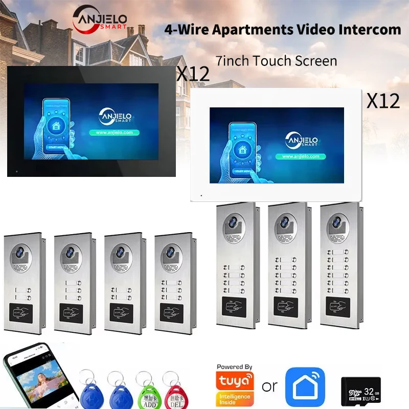 ANJIELO video intercom system 7-inch monitor 1080P Tuya multi-household intelligent video intercom metal doorbell protection
ANJIELO video intercom system 7-inch monitor 1080P Tuya multi-household intelligent video intercom metal doorbell protection