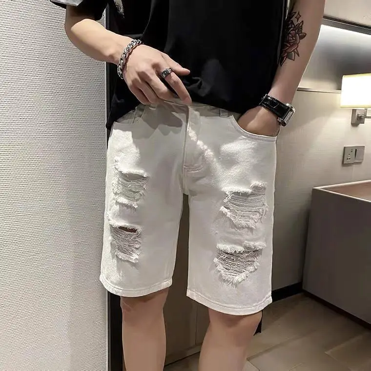 2026 New Men's Ripped Denim Shorts 5 Inch Inseam Lightweight Stretch Washed White Distressed Summer Casual Shorts
2026 New Men's Ripped Denim Shorts 5 Inch Inseam Lightweight Stretch Washed White Distressed Summer Casual Shorts