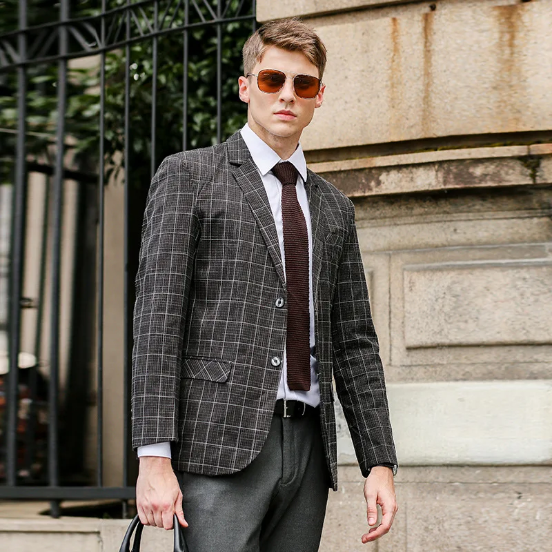 Men's Jacquard Plaid British Blazer Youth Fashion Slim Fit Casual Male Suit Thin Top Jacket Black Gray Light Gray Dating Party
Men's Jacquard Plaid British Blazer Youth Fashion Slim Fit Casual Male Suit Thin Top Jacket Black Gray Light Gray Dating Party