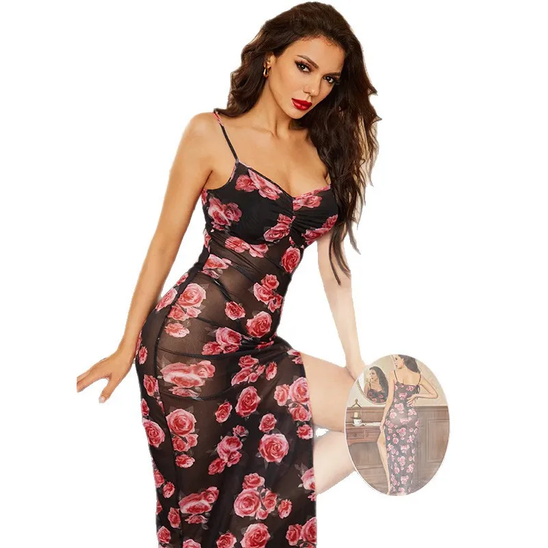 Rose print camisole dress sexy new French-style lingerie nightdress erotic ABA9 ropa erotica mujer hot sexi women ABA9
Rose print camisole dress sexy new French-style lingerie nightdress erotic ABA9 ropa erotica mujer hot sexi women ABA9