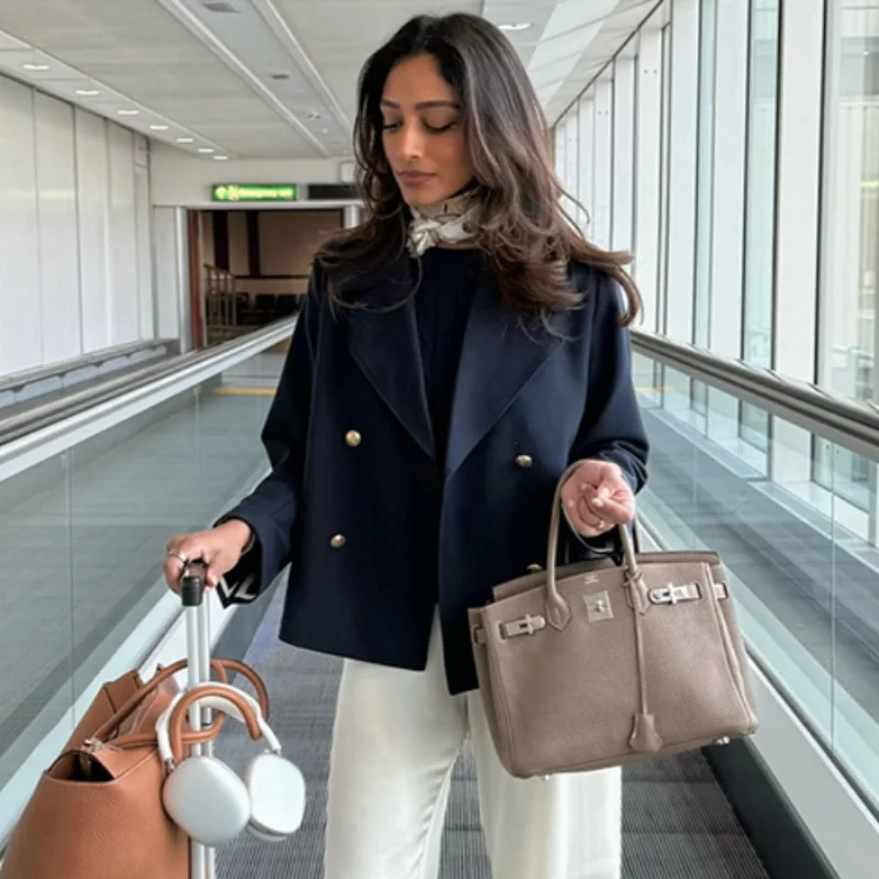 Chic Modest Short Coat Office Female Fashionable Versatile Jacket Trendy Casual Vintage Sophisticated Women's Fall Outerwears
Chic Modest Short Coat Office Female Fashionable Versatile Jacket Trendy Casual Vintage Sophisticated Women's Fall Outerwears
