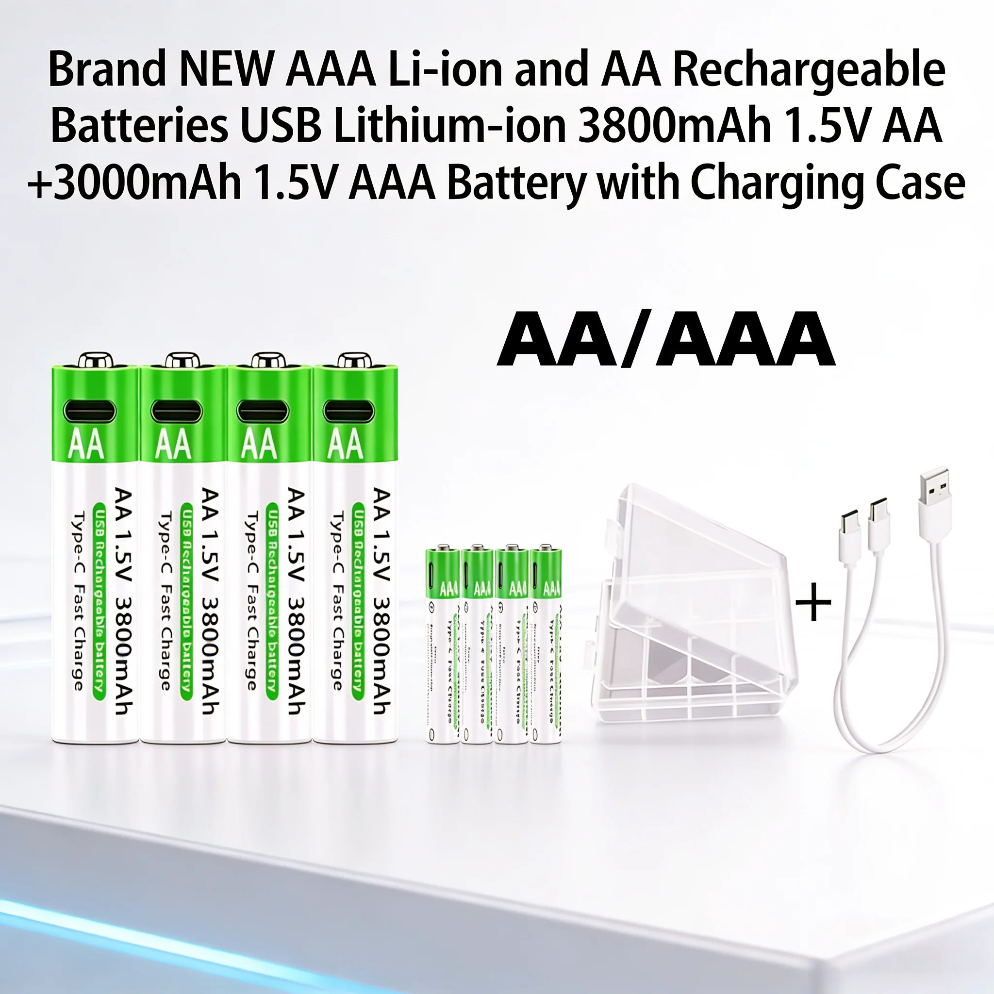 NEW Lithium-Ion Battery Type-C Rechargeable High-Capacity Battery AA&AAA Battery For remote control, mouse, electric toys
NEW Lithium-Ion Battery Type-C Rechargeable High-Capacity Battery AA&AAA Battery For remote control, mouse, electric toys