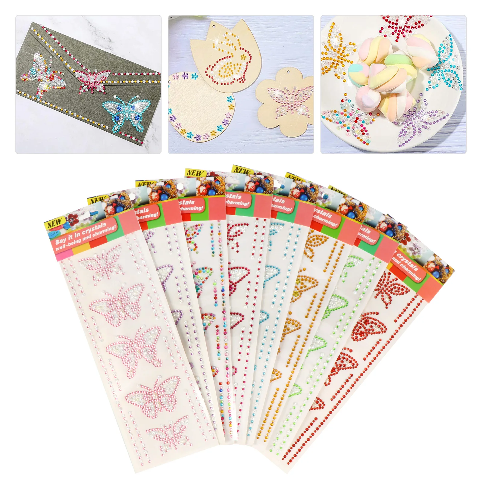 8 Sets Diamond Stickers DIY Crystal Butterflies Acrylic Rhinestone Adhesive Craft Decorations Jewelry Box Phone Book Computer
8 Sets Diamond Stickers DIY Crystal Butterflies Acrylic Rhinestone Adhesive Craft Decorations Jewelry Box Phone Book Computer