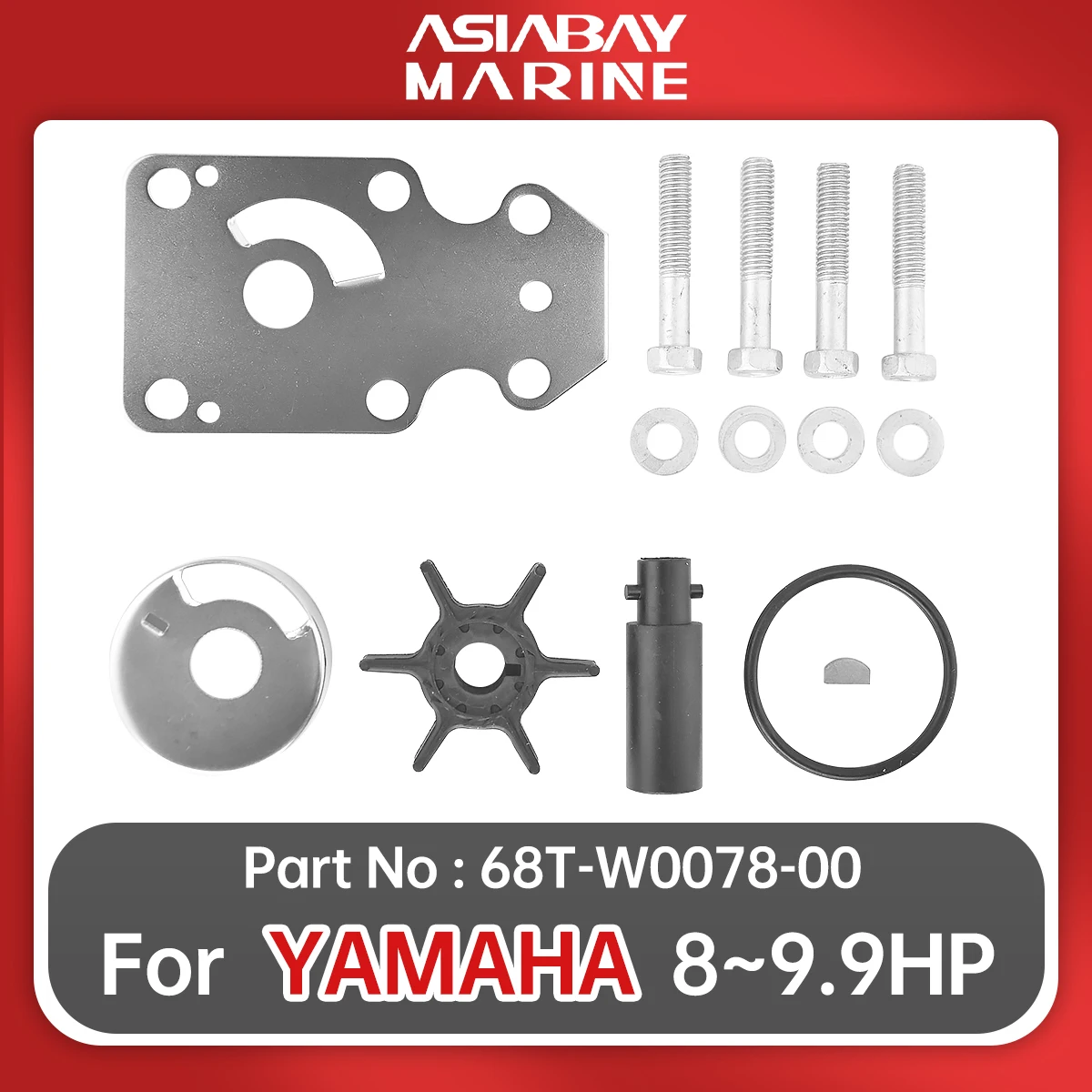 Water Pump Impeller Repair Kit For Yamaha Outboard 8hp 9.9hp Ship Marine Boat Engine Part 68T-W0078-00 68T-44352-00
Water Pump Impeller Repair Kit For Yamaha Outboard 8hp 9.9hp Ship Marine Boat Engine Part 68T-W0078-00 68T-44352-00