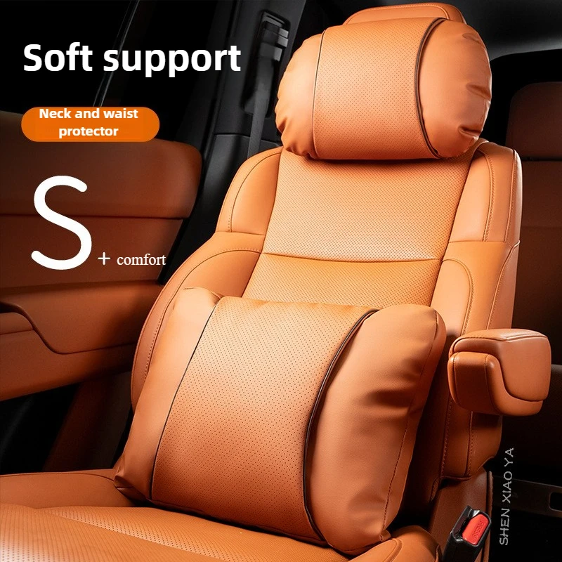 Comfortable Nappa Leather Car Neck Pillow Lumbar Support Pillow Soft Car Headrest and Waist Pillows Seat Accessories Car Pillow
Comfortable Nappa Leather Car Neck Pillow Lumbar Support Pillow Soft Car Headrest and Waist Pillows Seat Accessories Car Pillow