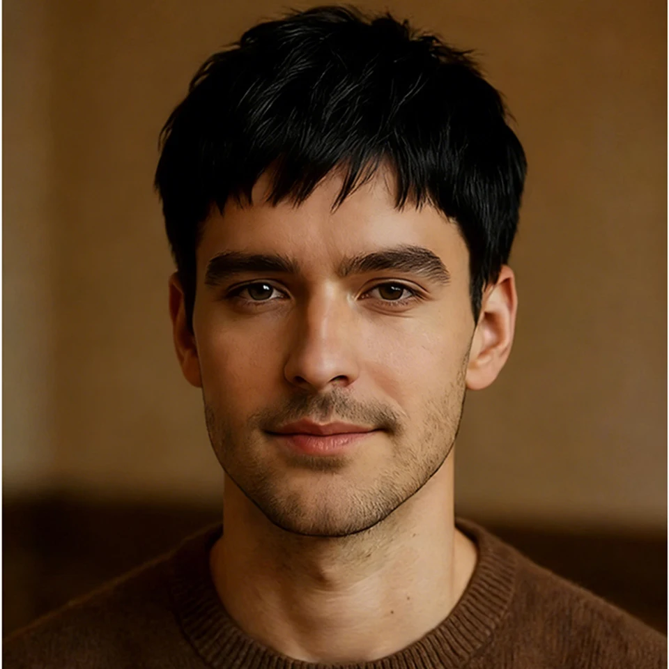 Мужские короткие черные прямые парики в стиле пикси из бразильских человеческих волос, полностью машинной работы, подходят для повседневного ношения
Мужские короткие черные прямые парики в стиле пикси из бразильских человеческих волос, полностью машинной работы, подходят для повседневного ношения