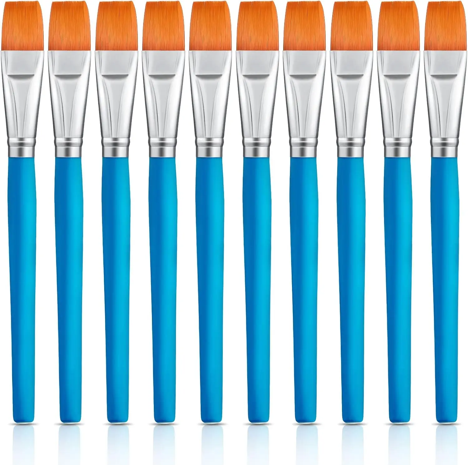 10 Pcs 3/4 Inch Flat Paint Brushes for Acrylic Watercolor Oil Canvas, Small Bulk Brushes for Adult Artists
10 Pcs 3/4 Inch Flat Paint Brushes for Acrylic Watercolor Oil Canvas, Small Bulk Brushes for Adult Artists