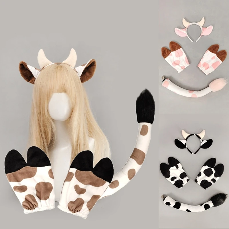 E15F 3Pcs Cow Costume Accessories Set Cow Ears Headband,Gloves,Tail,Accessories Kids Adult Animal Milk Cow Costumes
E15F 3Pcs Cow Costume Accessories Set Cow Ears Headband,Gloves,Tail,Accessories Kids Adult Animal Milk Cow Costumes
