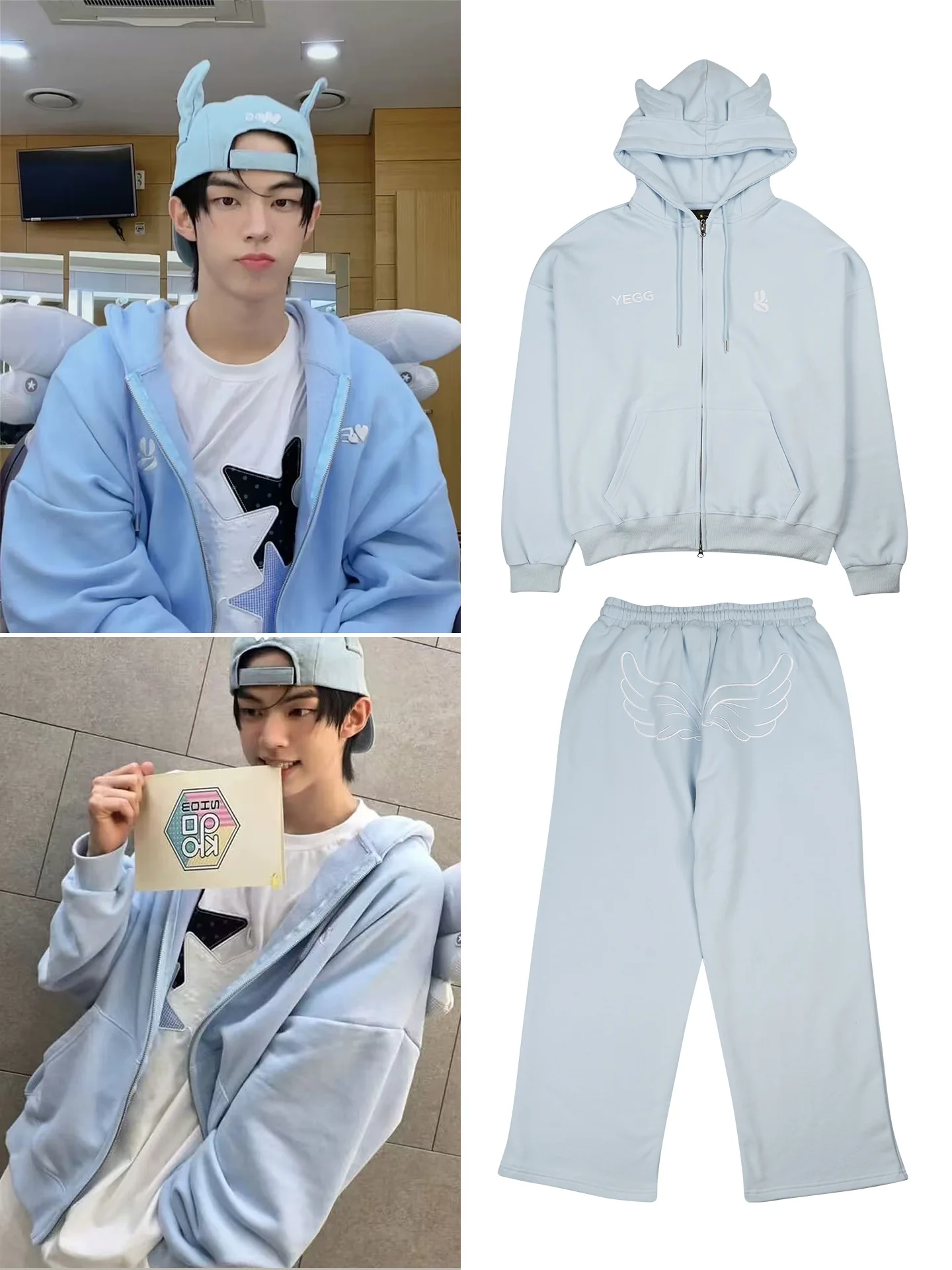 Cute Rabbit Ear Hoodie with Wing Embroidery Loose Fit Elastic Waist Sweatpants Unisex Warm Cotton Polyester Spring Autumn
Cute Rabbit Ear Hoodie with Wing Embroidery Loose Fit Elastic Waist Sweatpants Unisex Warm Cotton Polyester Spring Autumn
