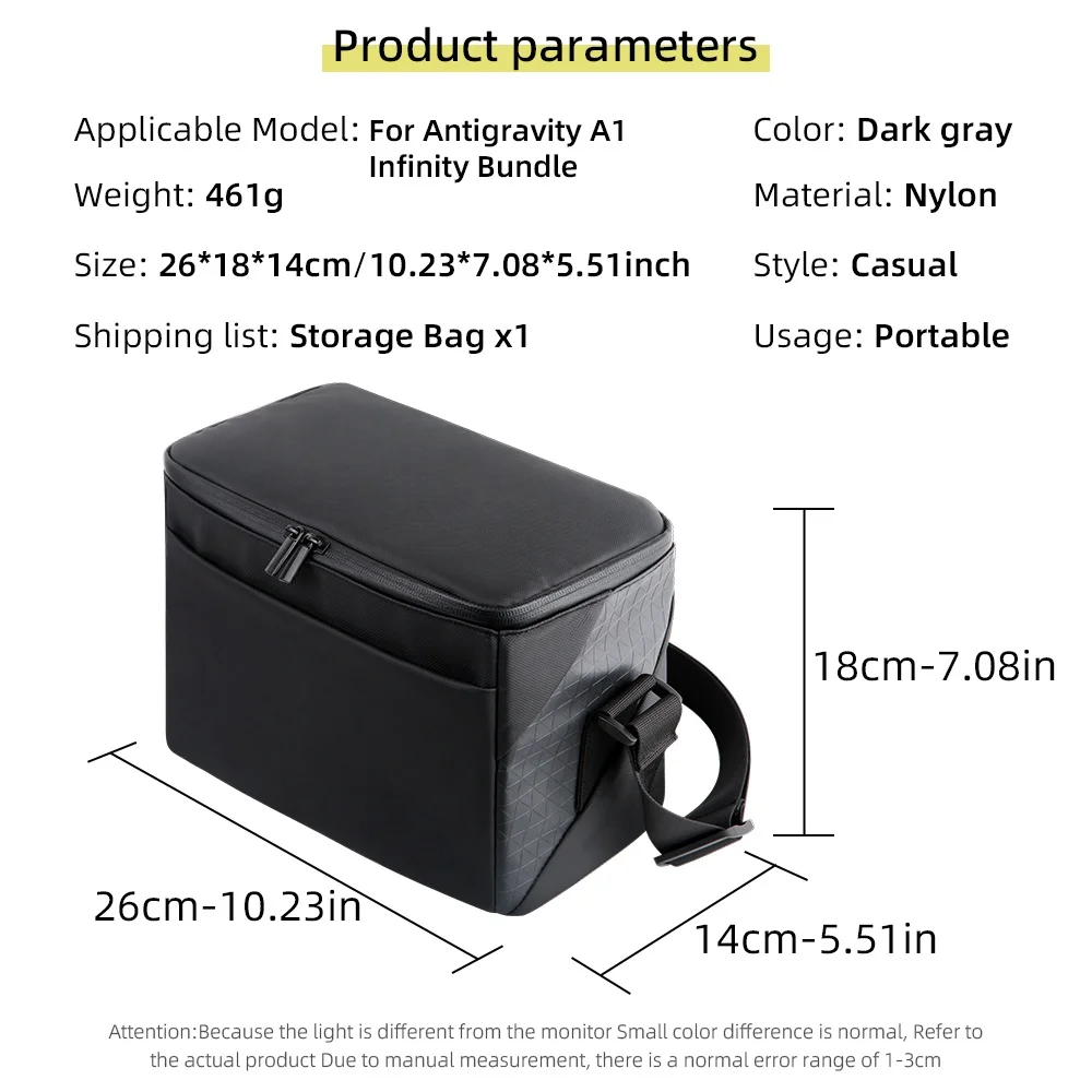 Shoulder Bag for Antigravity A1,Protective Bag for Antigravity Vision Goggles, Grip Controller Carrying Case Drone Accessories
Shoulder Bag for Antigravity A1,Protective Bag for Antigravity Vision Goggles, Grip Controller Carrying Case Drone Accessories