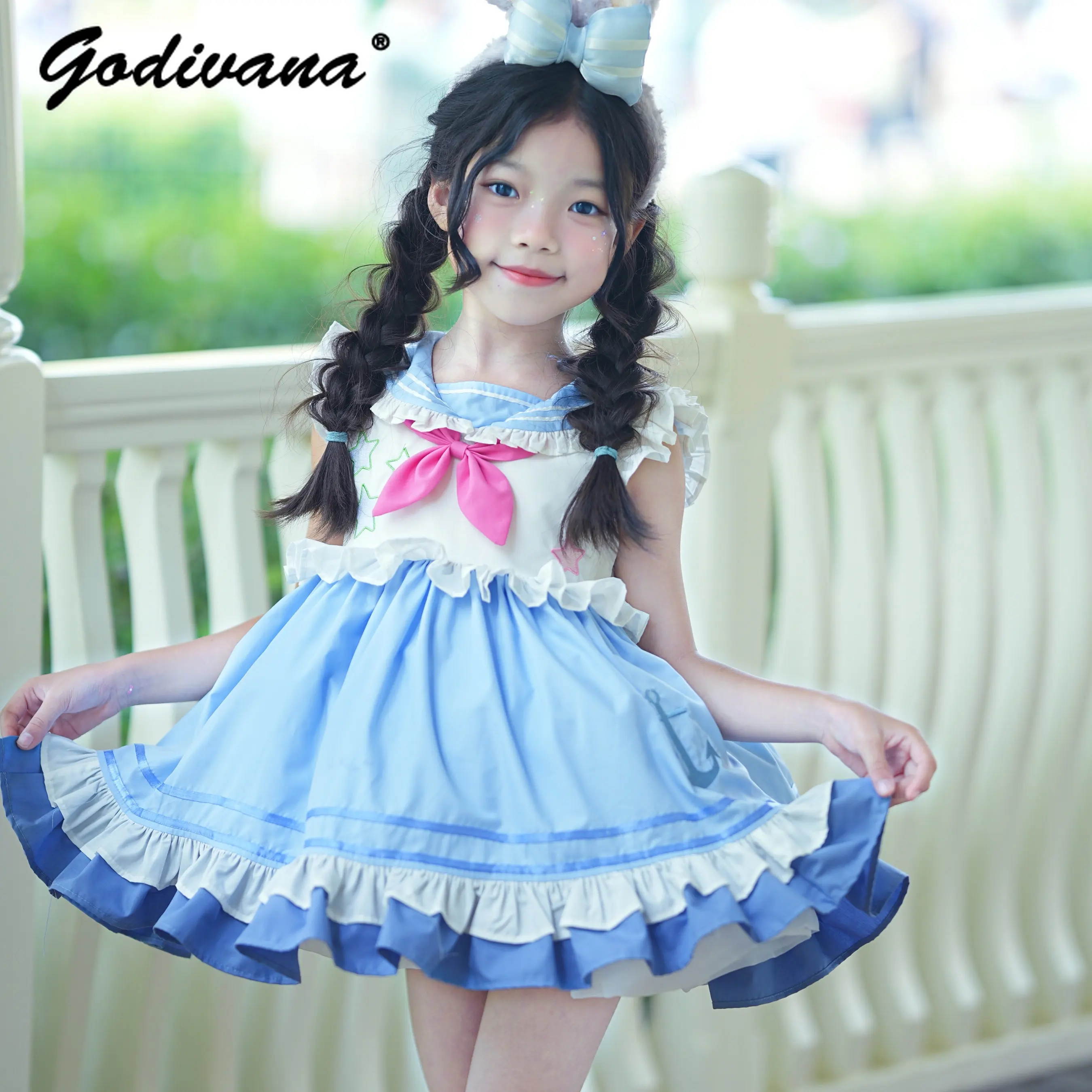 Original Sweet Baby Girls Sailor Princess Tutu Dress 2026 Summer New Fashion Cute Cartoon Ruffle Trim Feifei Sleeve Ball Gown
Original Sweet Baby Girls Sailor Princess Tutu Dress 2026 Summer New Fashion Cute Cartoon Ruffle Trim Feifei Sleeve Ball Gown